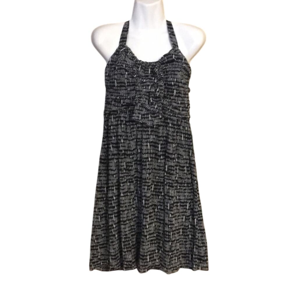 The Limited Ruffle Black & White Print Dress M - Picture 1 of 8
